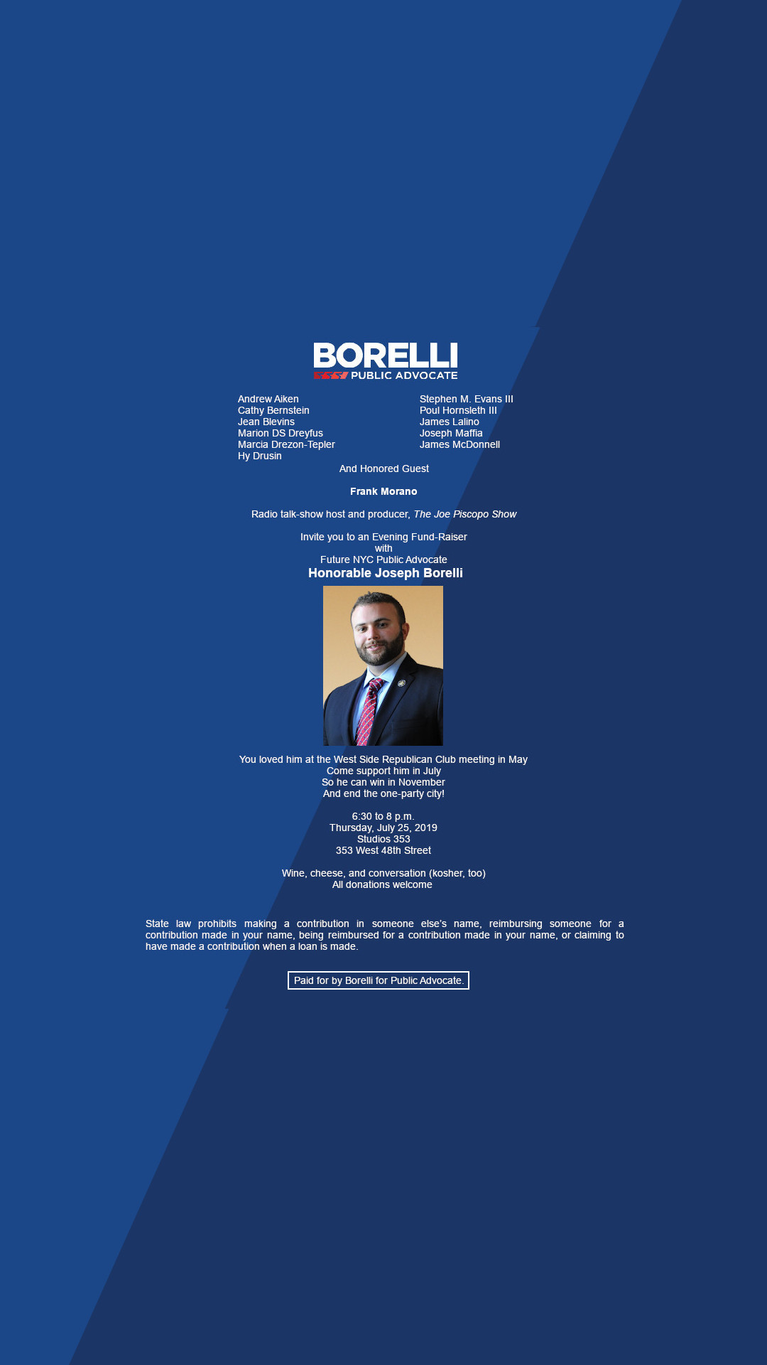 Borelli for Public Advocate Fundraiser